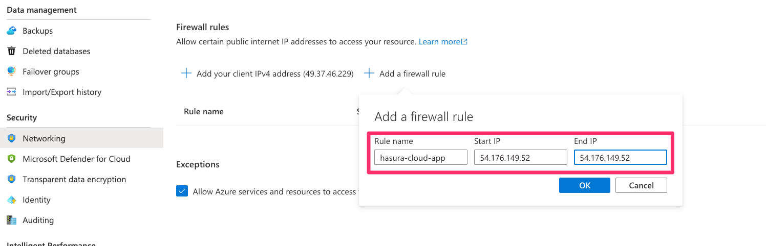 Add IP to firewall