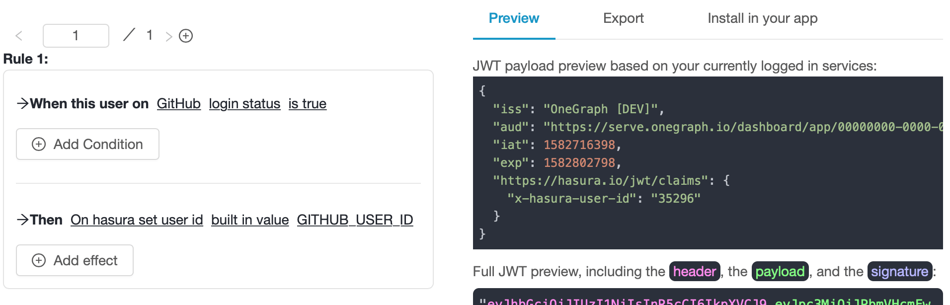 Set an AuthGuardian JWT with a user id