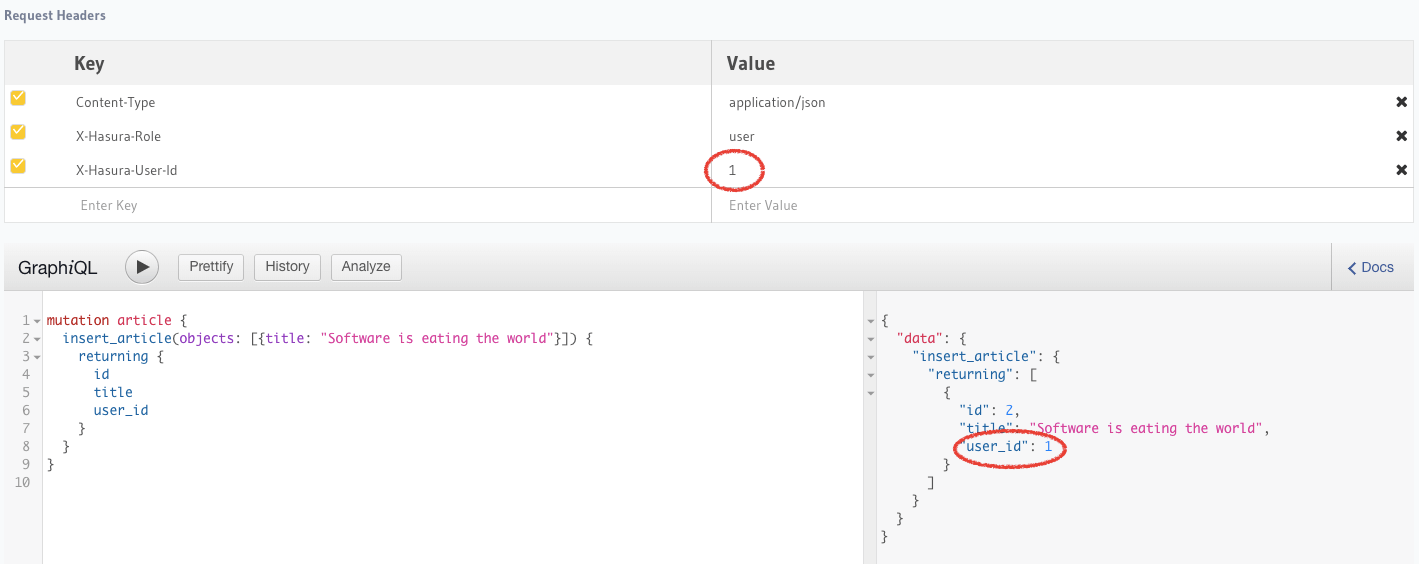 Write an insert mutation