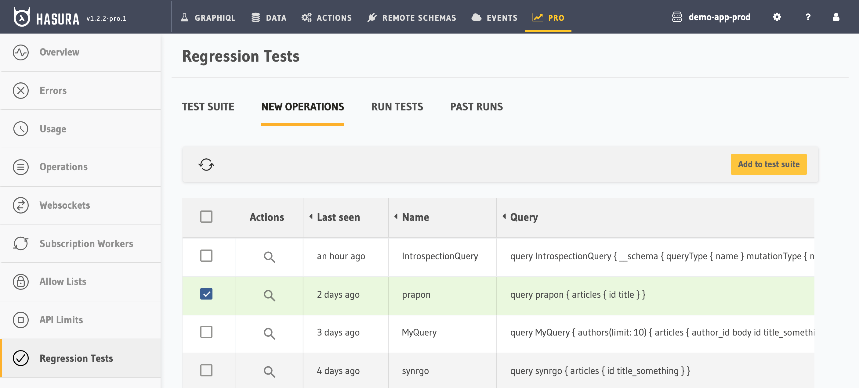 Add tests to regression test suites