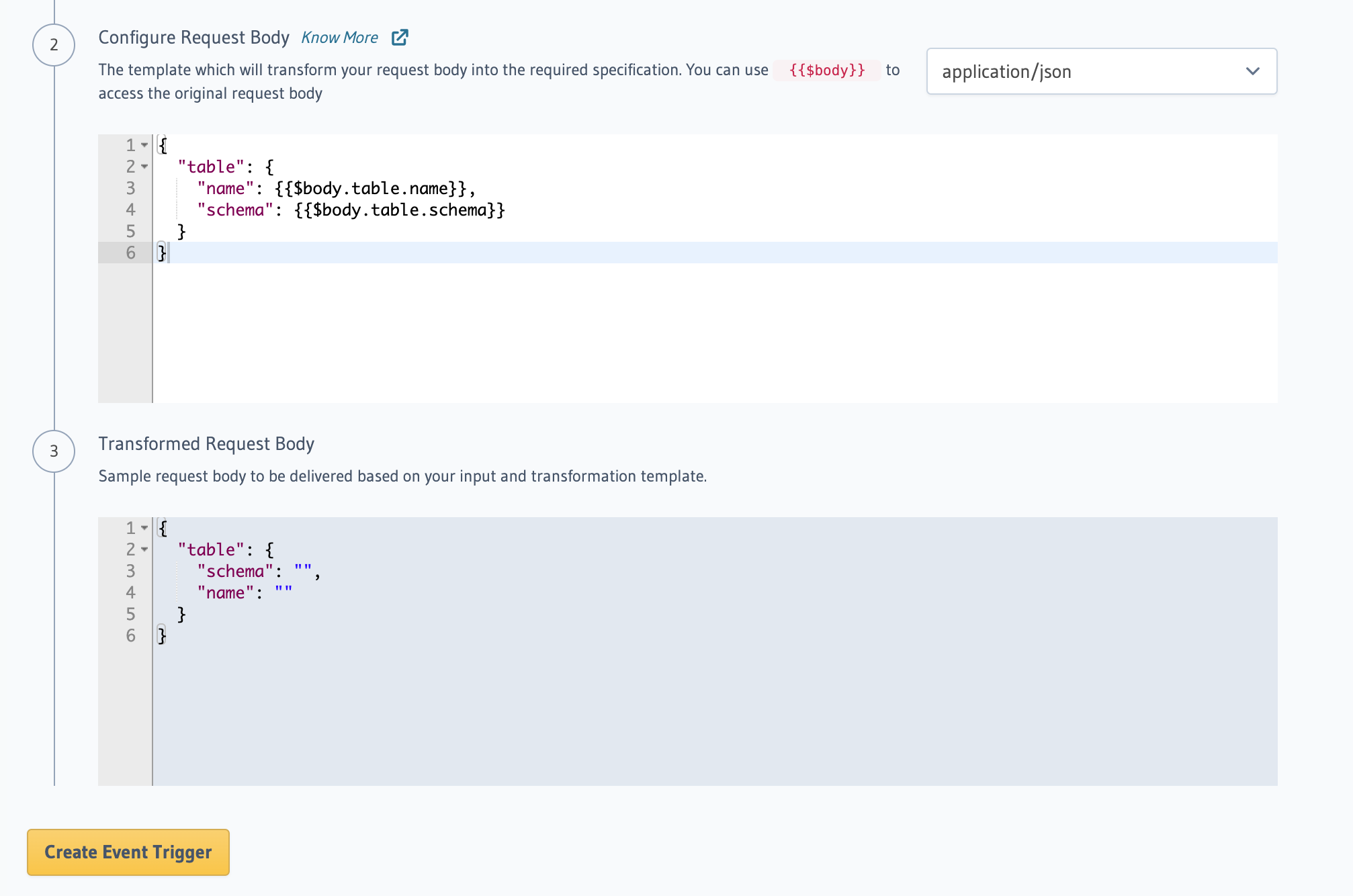 payload body application/json